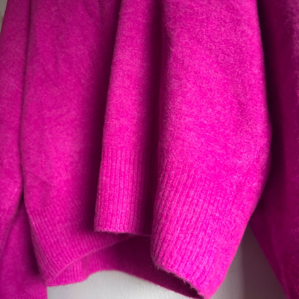 Zara Pink V Neck Wool Blend Oversized Sweater XSmall - Picture 4 of 5